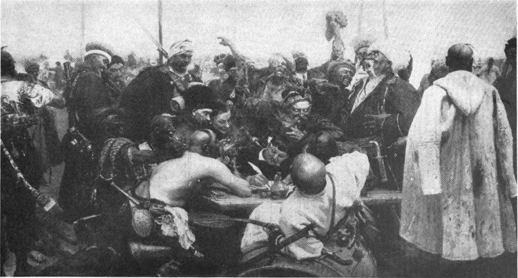 The Zaporozhian Kozaks writing a letter to the Sultan (Ilya Repin)